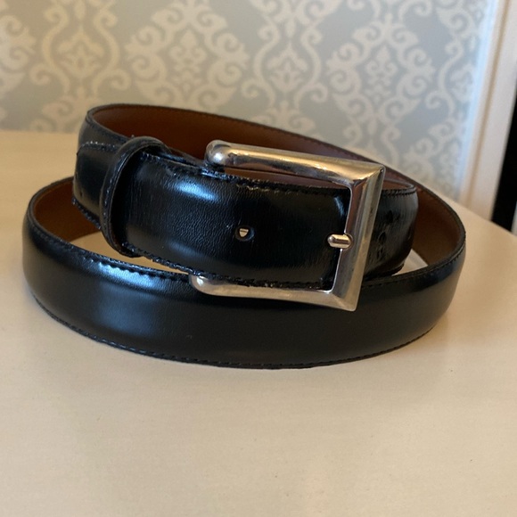 Men’s Black bonded leather belt in very good condition size 38 - Picture 1 of 3